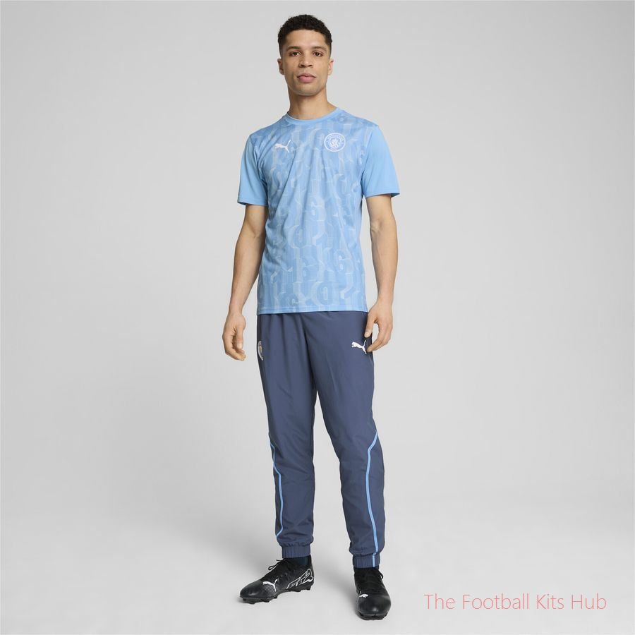 Manchester City Training T-Shirt Pre Match - Team Light Blue/PUMA White-unisoccer store