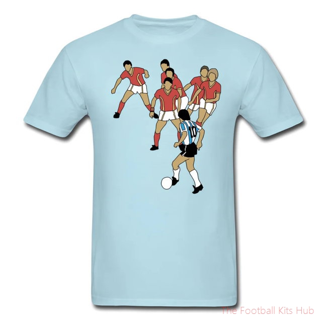 Diego Maradona Best Goal T-Shirt (Sky Blue)-unisoccer store