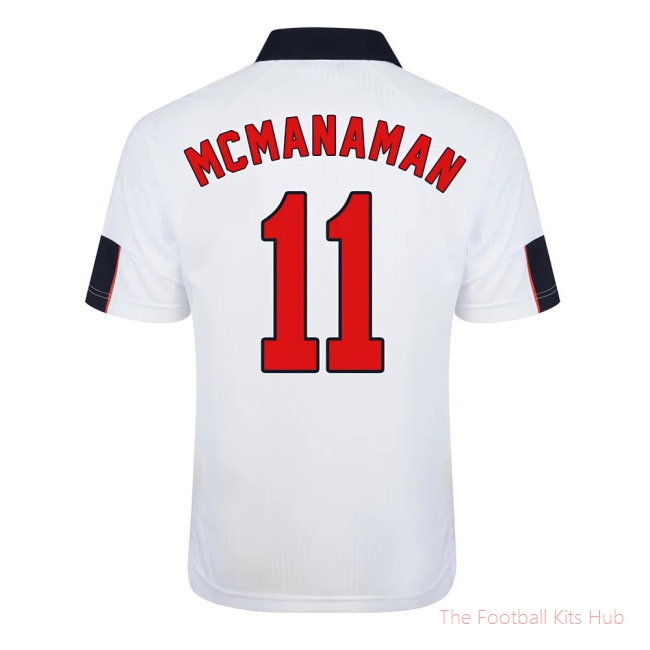 Score Draw England World Cup 1998 Home Shirt (McManaman 11)-unisoccer store