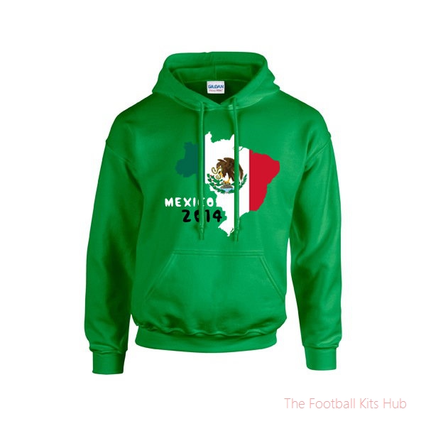 Mexico 2014 Country Flag Hoody (green) - Kids-unisoccer store