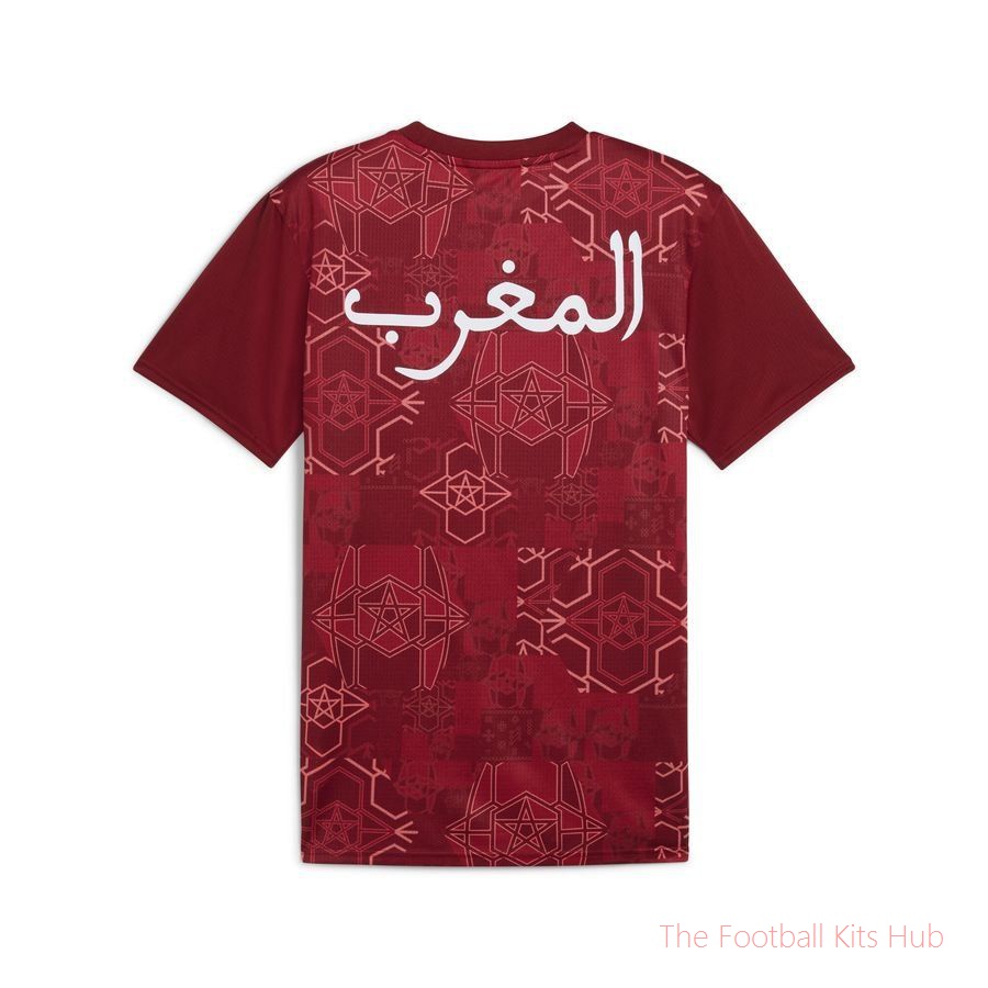 Morocco Training T-Shirt Pre Match Africa Cup of Nations 2025 - Intense Red/Archive Green-unisoccer store