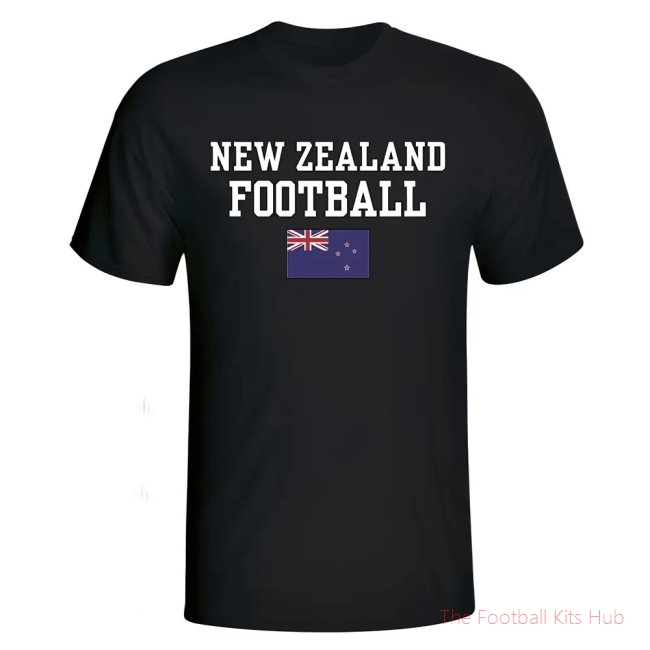 New Zealand Football T-Shirt - Black-unisoccer store
