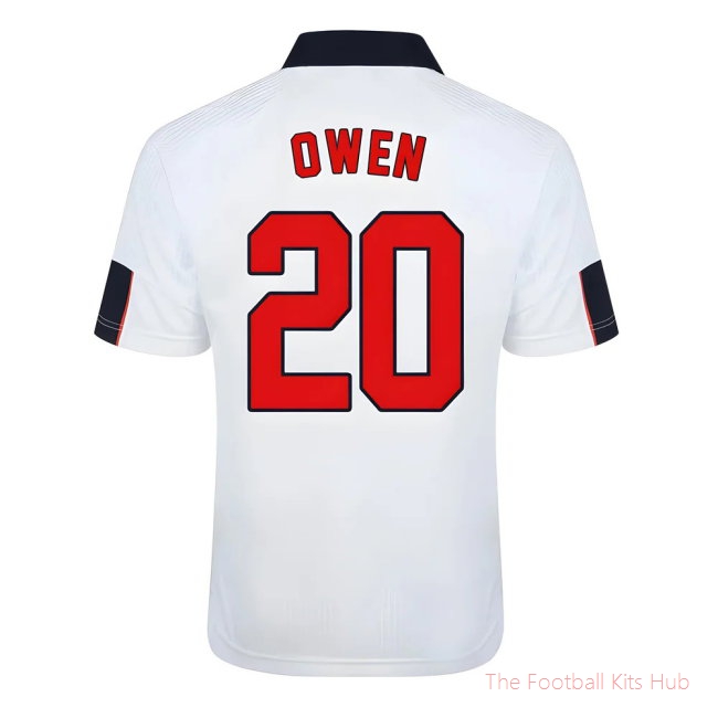 Score Draw England World Cup 1998 Home Shirt (Owen 20)-unisoccer store