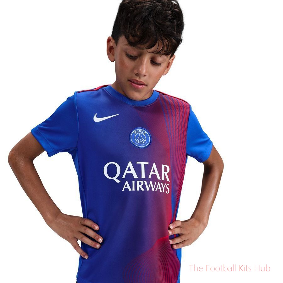 Paris Saint Germain Training T-Shirt Dri-FIT Academy Pro Pre Match 3rd - Hyper Royal/Global Red/White Kids-unisoccer store