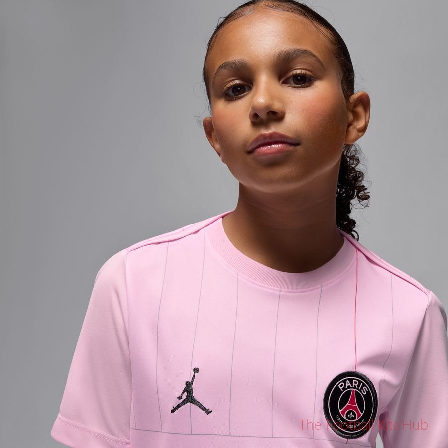 Paris Saint Germain Training T-Shirt Dri-FIT Academy Pro Pre Match 4th Jordan x PSG - Pink Foam/Particle Grey/Off Noir Kids-unisoccer store