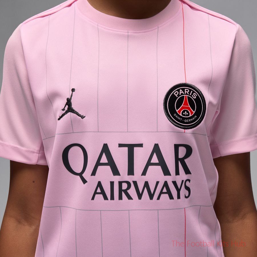 Paris Saint Germain Training T-Shirt Dri-FIT Academy Pro Pre Match 4th Jordan x PSG - Pink Foam/Particle Grey/Off Noir Kids-unisoccer store