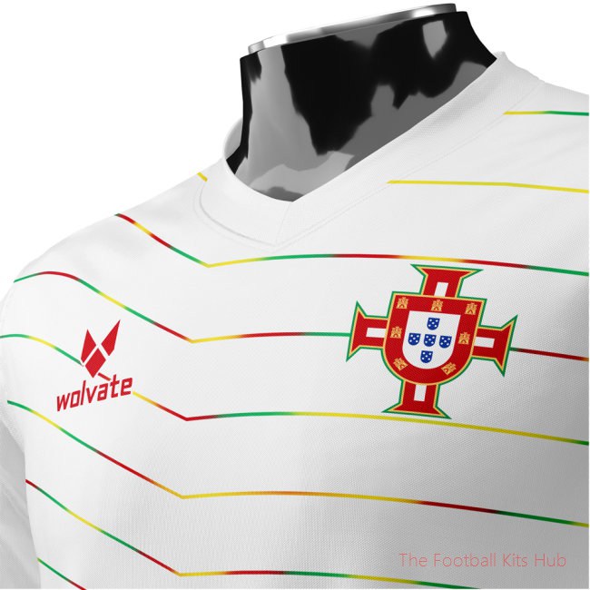 Portugal Heritage Football Jersey White (Wolvate) Adult Short Sleeve-unisoccer store