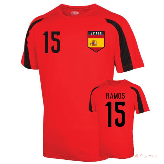Spain Sports Training Jersey (ramos 15) - Kids-unisoccer store