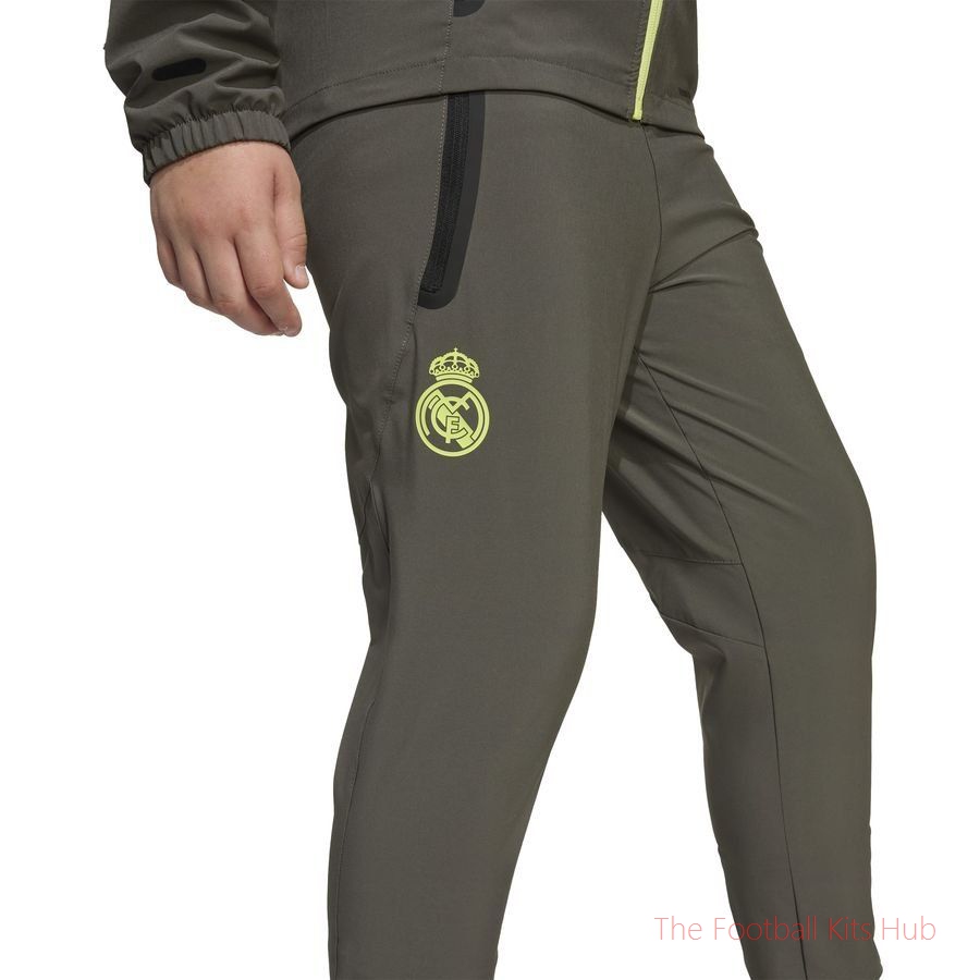 Real Madrid Training Trousers Tiro 25 Competition Vis Tech Travel - Utility Grey/Semi Frozen Yellow Kids-unisoccer store