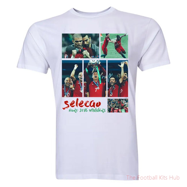 Portugal Selecao Euro 2016 Winners T-Shirt (White)-unisoccer store