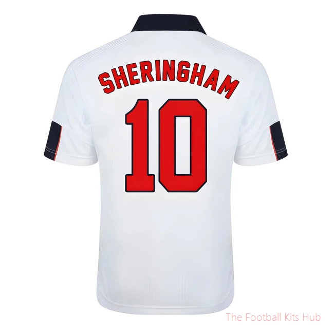 Score Draw England World Cup 1998 Home Shirt (Sheringham 10)-unisoccer store