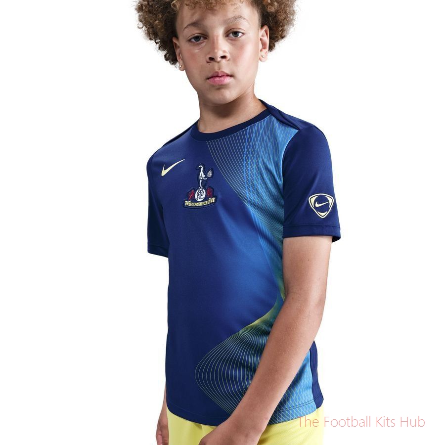 Tottenham Training T-Shirt Dri-FIT Academy Pro Pre Match 3rd - Blue Void/Dynamic Yellow Kids-unisoccer store