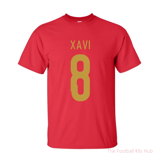 Xavi Spain Hero T-shirt (red)-unisoccer store