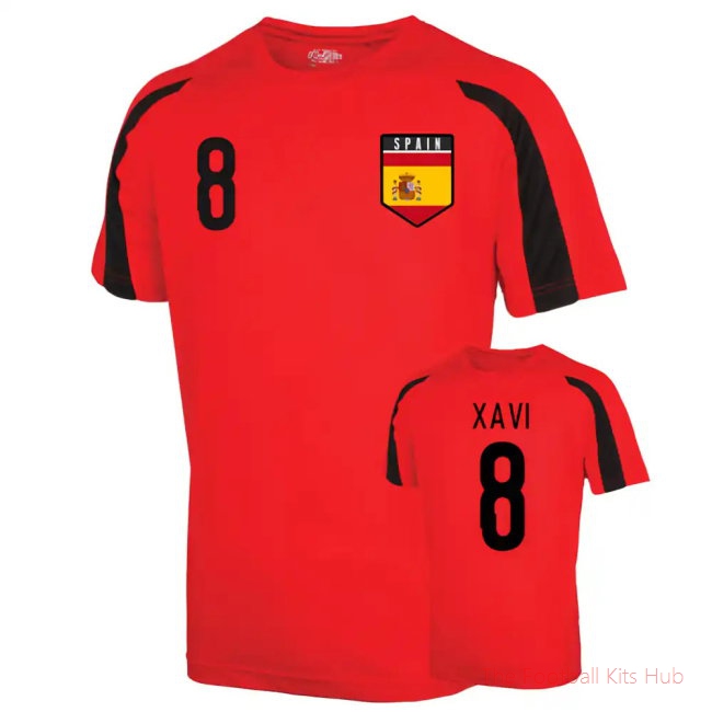 Spain Sports Training Jersey (xavi 8) - Kids-unisoccer store