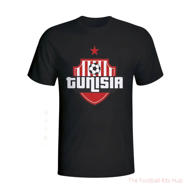 Tunisia Country Logo T-shirt (black) - Kids-unisoccer store