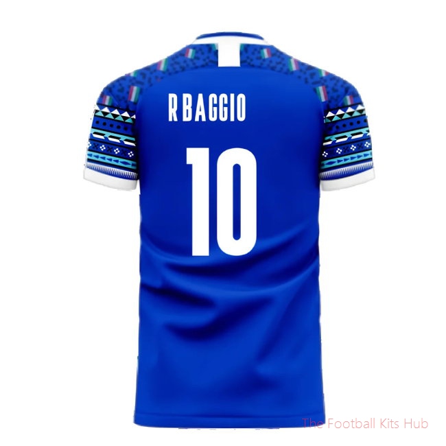 Italy 2025-2026 Home Concept Football Kit (Libero) (R.BAGGIO 10)-unisoccer store