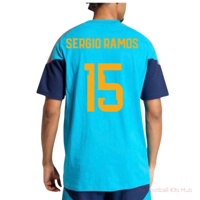 2026-2027 Spain Training Tee (Bold Aqua) (Sergio Ramos 15)-unisoccer store