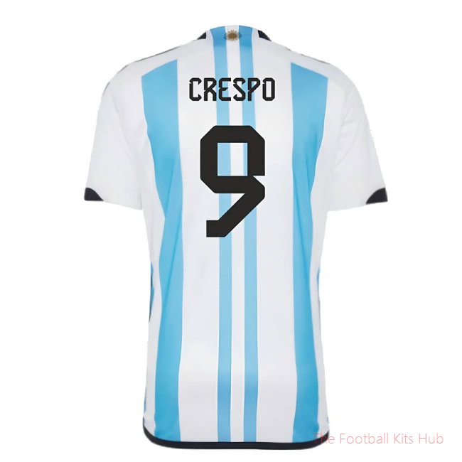 Argentina 2022 World Cup Winners Home Shirt (CRESPO 9)-unisoccer store