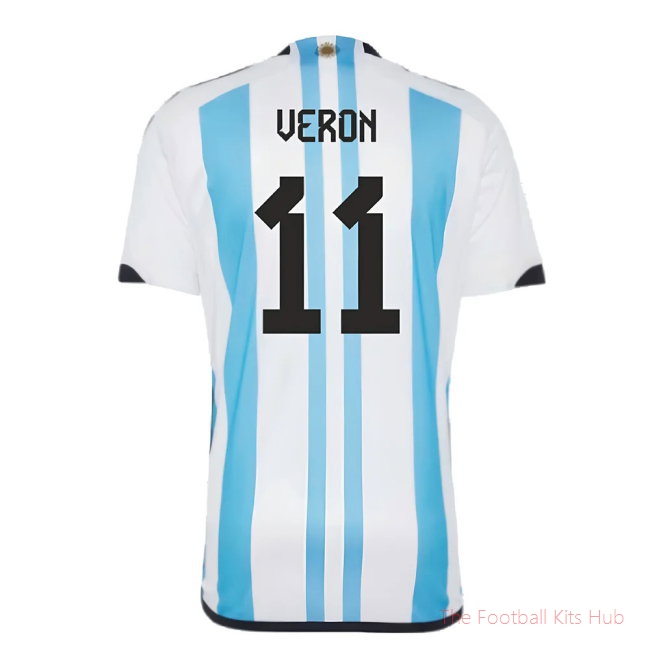 Argentina 2022 World Cup Winners Home Shirt (VERON 11)-unisoccer store