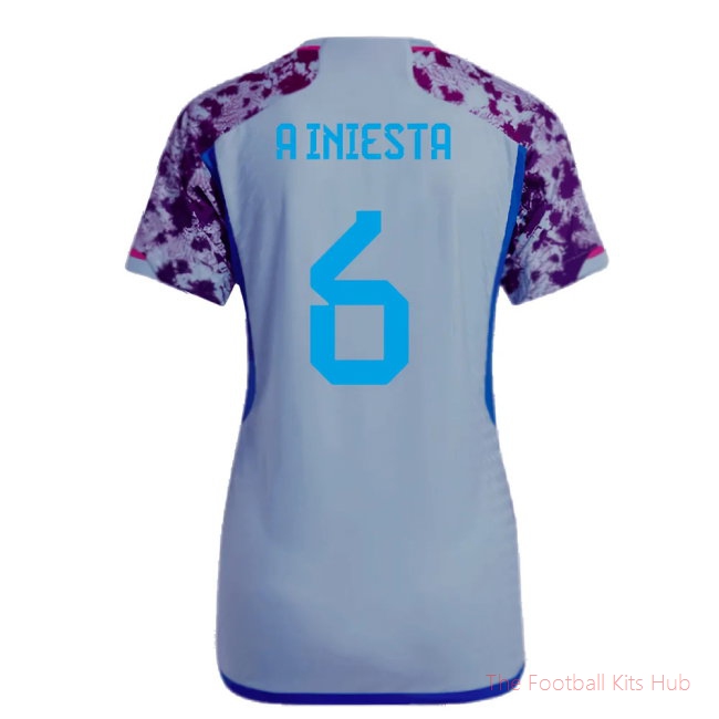 2023-2024 Spain Authentic Away Jersey - Ladies (A Iniesta 6)-unisoccer store