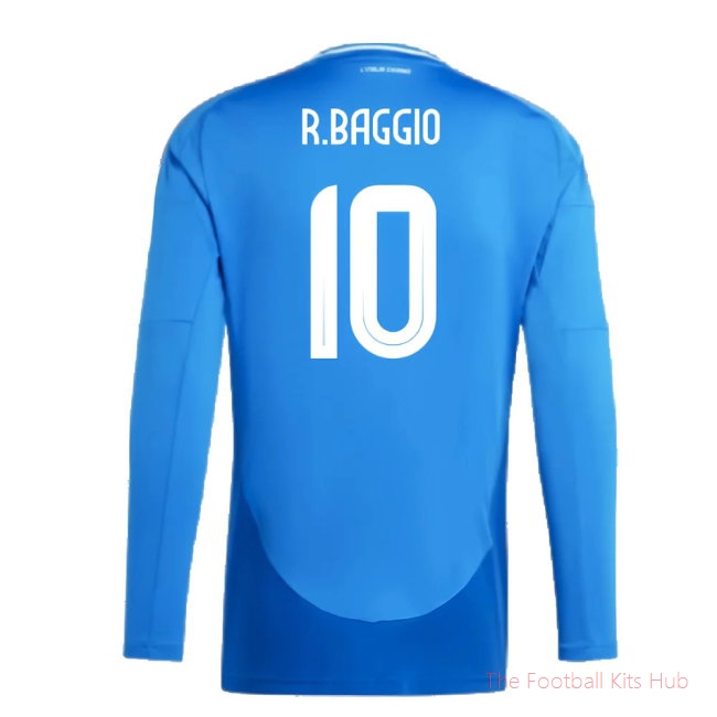 2024-2025 Italy Long Sleeve Home Shirt (R.BAGGIO 10)-unisoccer store