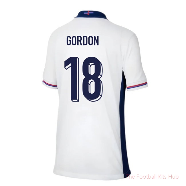 2024-2025 England Home Shirt (Kids) (Gordon 18)-unisoccer store