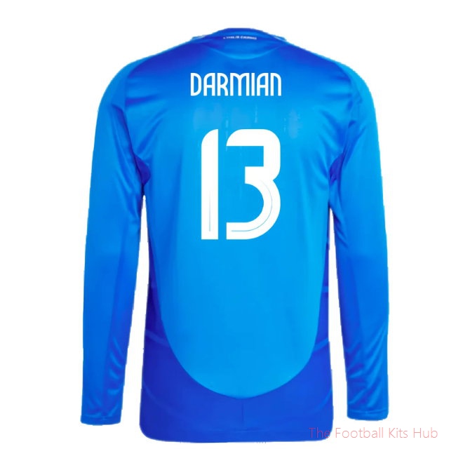 2024-2025 Italy Authentic Long Sleeve Home Shirt (DARMIAN 13)-unisoccer store