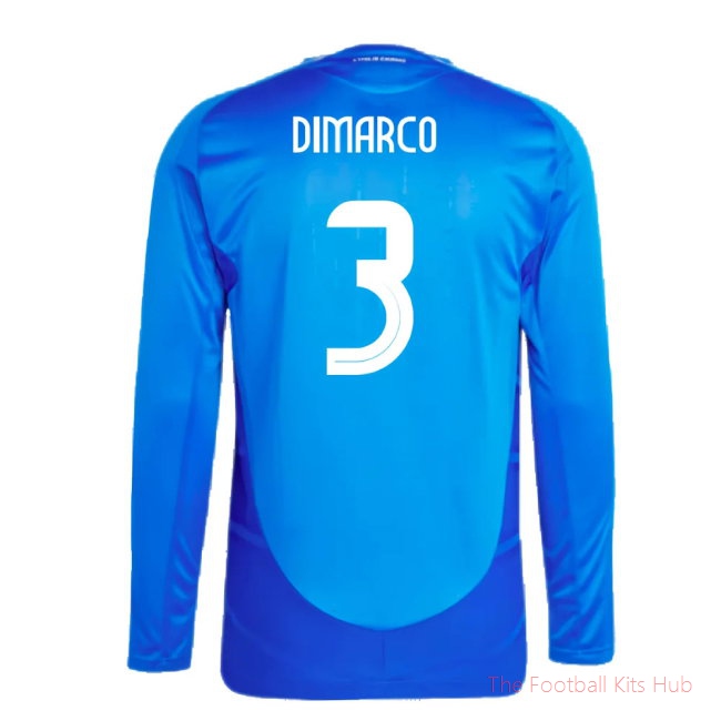 2024-2025 Italy Authentic Long Sleeve Home Shirt (DIMARCO 3)-unisoccer store