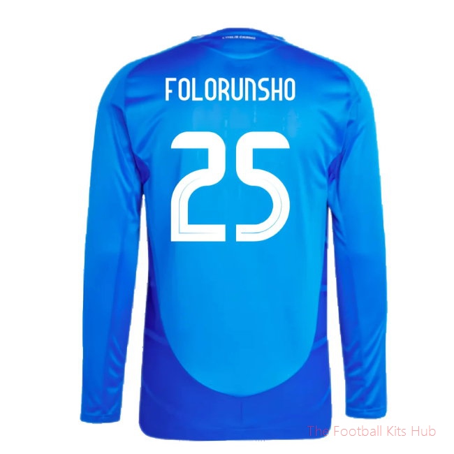 2024-2025 Italy Authentic Long Sleeve Home Shirt (FOLORUNSHO 25)-unisoccer store
