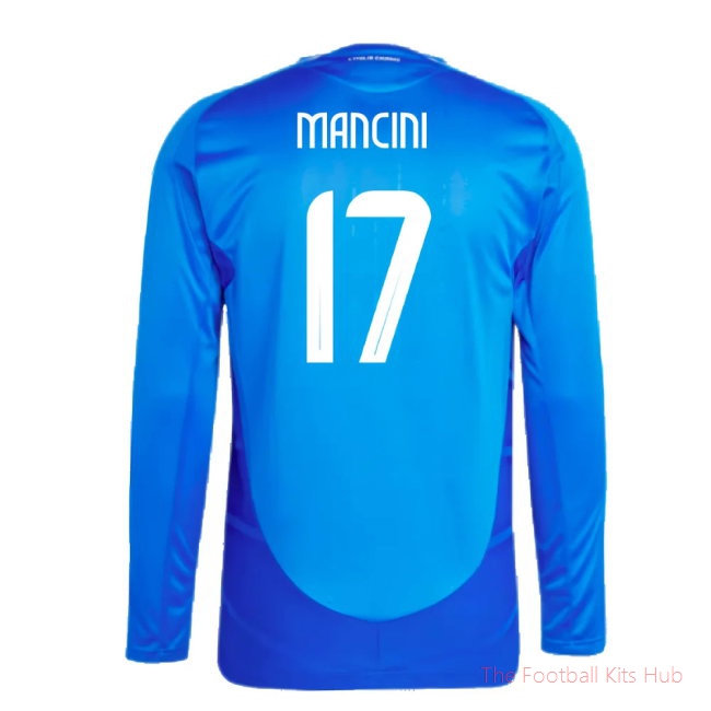 2024-2025 Italy Authentic Long Sleeve Home Shirt (MANCINI 17)-unisoccer store