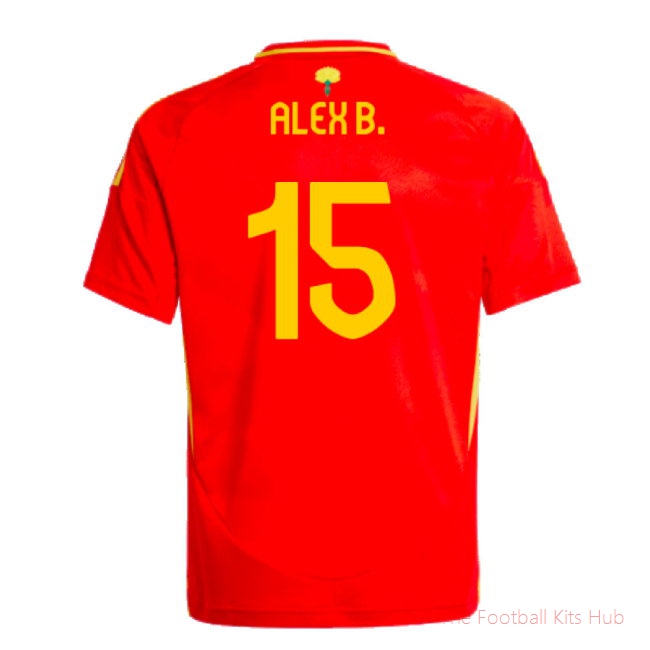 2024-2025 Spain Home Shirt (Kids) (Alex B. 15)-unisoccer store