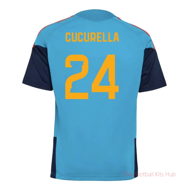 2025-2025 Spain Training Jersey (Bold Aqua) - Kids (Cucurella 24)-unisoccer store