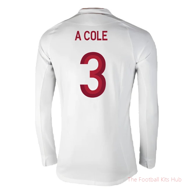 England 2012-13 Long Sleeve Home Shirt (L) (Fair) (A Cole 3)-unisoccer store