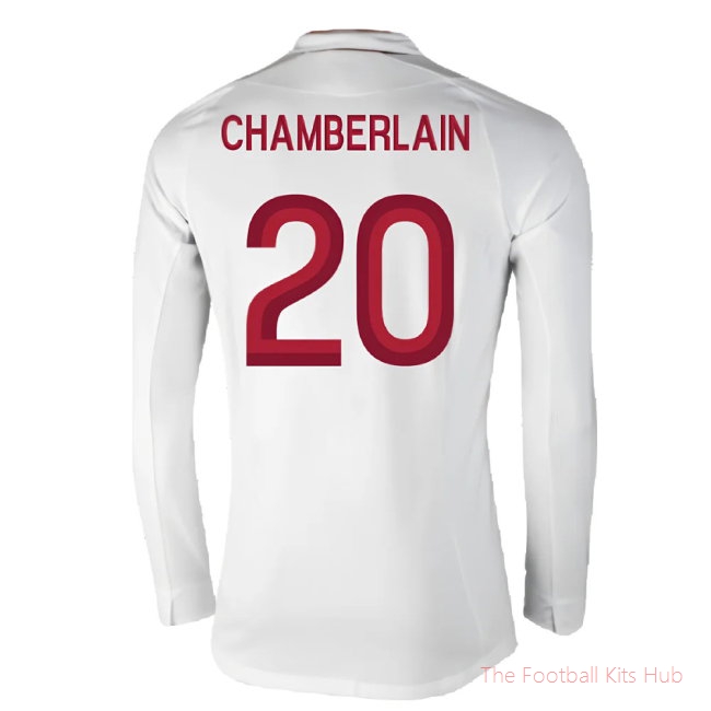 England 2012-13 Long Sleeve Home Shirt (L) (Fair) (Chamberlain 20)-unisoccer store