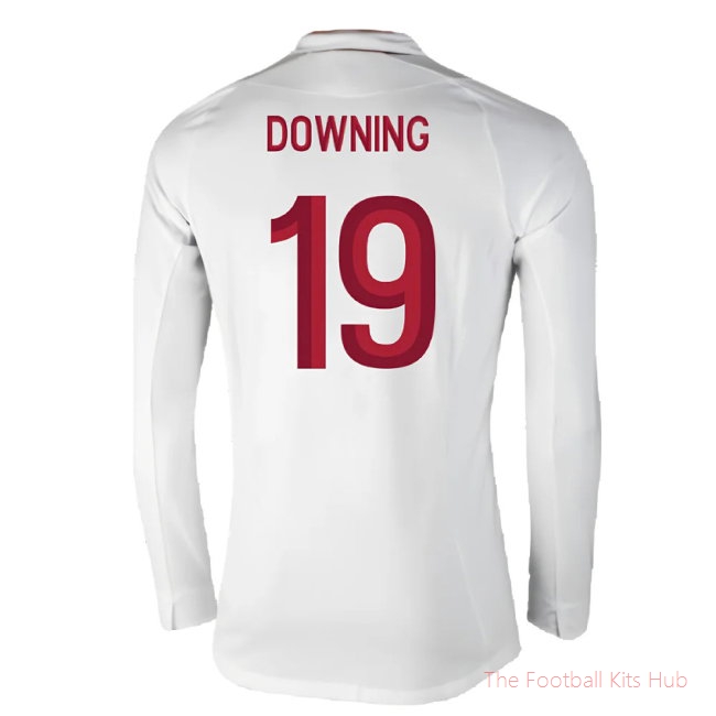 England 2012-13 Long Sleeve Home Shirt (L) (Fair) (Downing 19)-unisoccer store