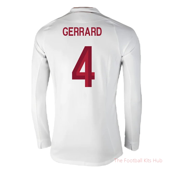 England 2012-13 Long Sleeve Home Shirt (L) (Fair) (Gerrard 4)-unisoccer store