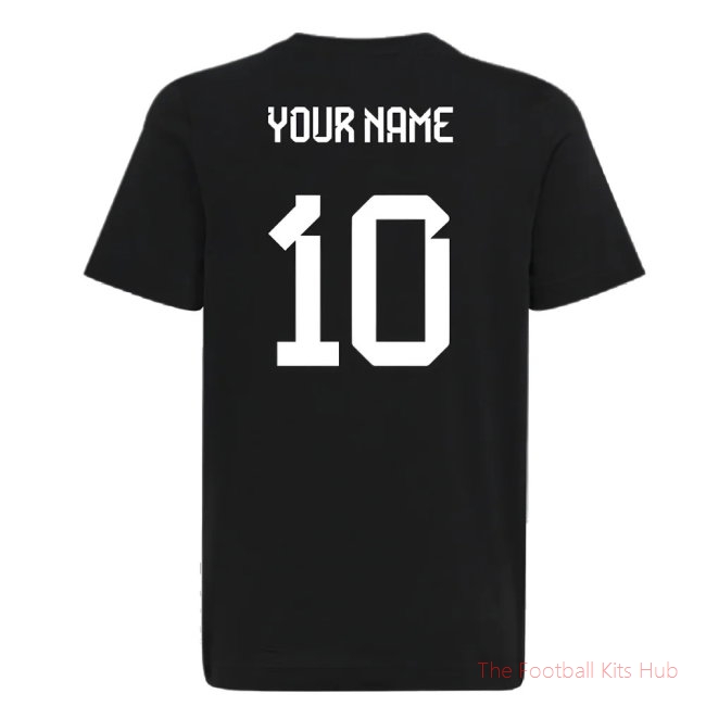 Messi Football GOAT Graphic Tee (Black) - Kids (Your Name)-unisoccer store