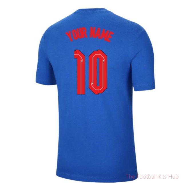 2020-2021 England Evergreen Crest Tee (Sport Royal) - Kids (Your Name)-unisoccer store