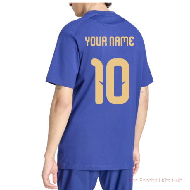 2026-2027 Italy Tiro Travel Tee (Blue) (Your Name)-unisoccer store