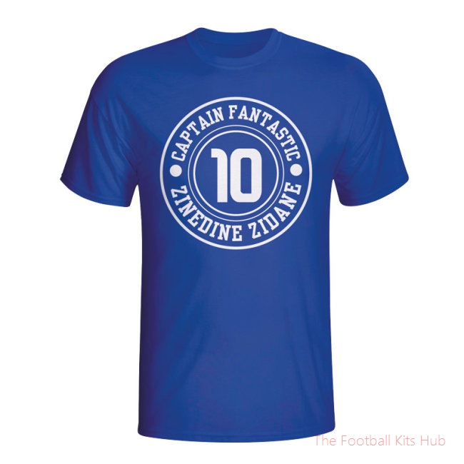 Zinedine Zidane France Captain Fantastic T-shirt (blue)-unisoccer store