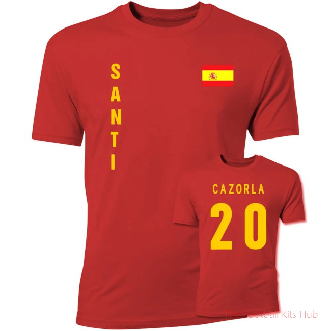 Santi Cazorla Spain Flag T-Shirt (Red)-unisoccer store