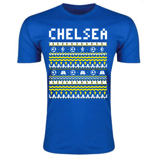Chelsea Christmas T-Shirt (Blue) - Kids-unisoccer store