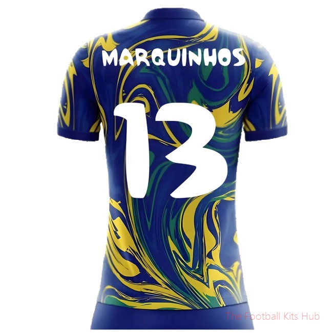 2025-2026 Brazil Away Concept Shirt (Marquinhos 13) - Kids-unisoccer store