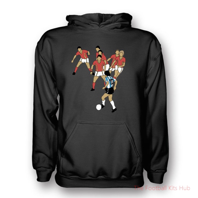 Diego Maradona Goal Of Century Hoody (black) - Kids-unisoccer store