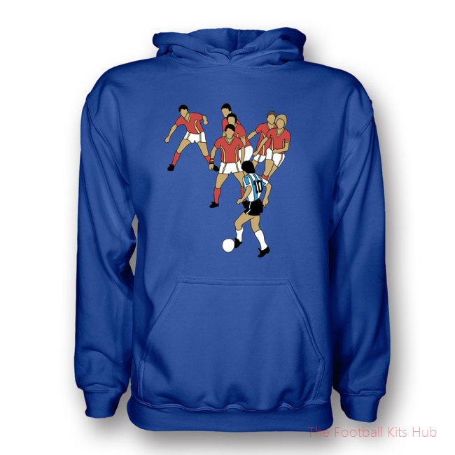 Diego Maradona Goal Of Century Hoody (blue)-unisoccer store