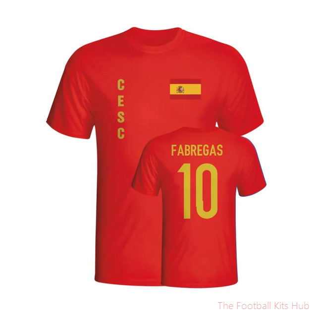 Cesc Fabregas Spain Flag T-shirt (red) - Kids-unisoccer store