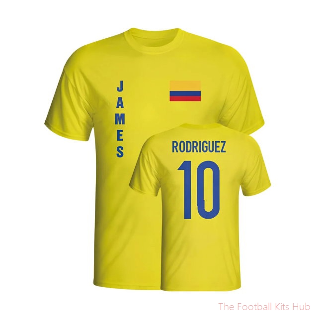 James Rodriguez Colombia Flag T-shirt (yellow) - Kids-unisoccer store