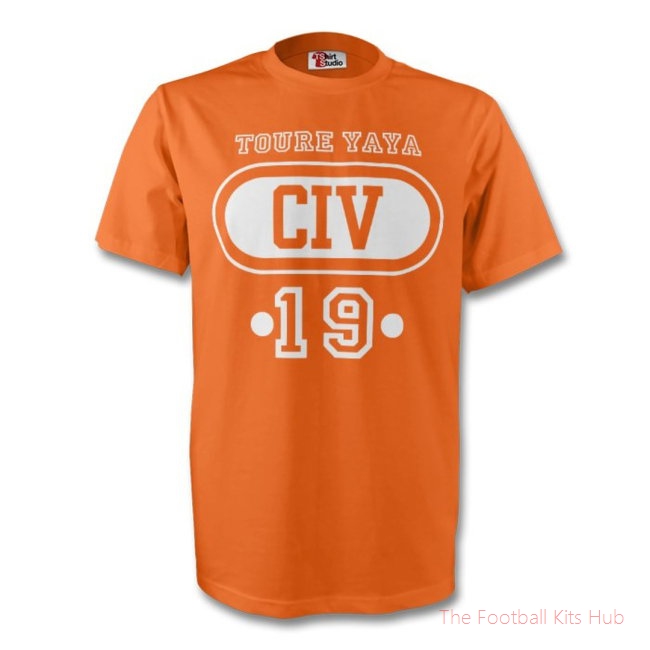 Yaya Toure Ivory Coast Civ T-shirt (orange)-unisoccer store