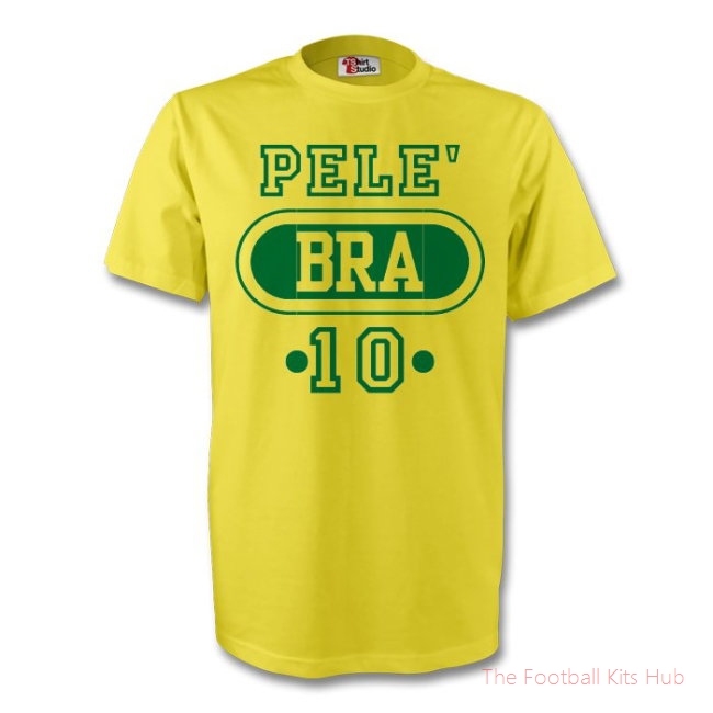 Pele Brazil Bra T-shirt (yellow) - Kids-unisoccer store