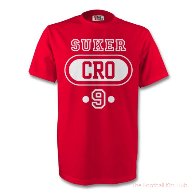Davor Suker Croatia Cro T-shirt (red) - Kids-unisoccer store